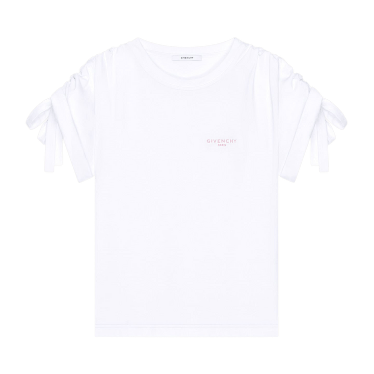 Givenchy Bows Gathered Shoulder T-Shirt "White"