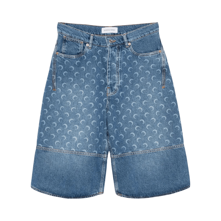 Marine Serre Denim Bermuda "Light Blue"