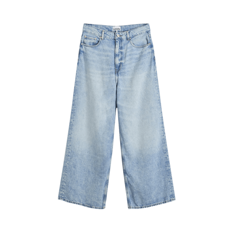 GANNI Soft Rigid Denim Baggy Jeans "Light Blue Stone"