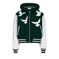3.PARADIS Flying Dove Pillow Neck Varsity Jacket "Green"