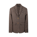GANNI Check Wool Mix Oversized Blazer "Chicory Coffee"