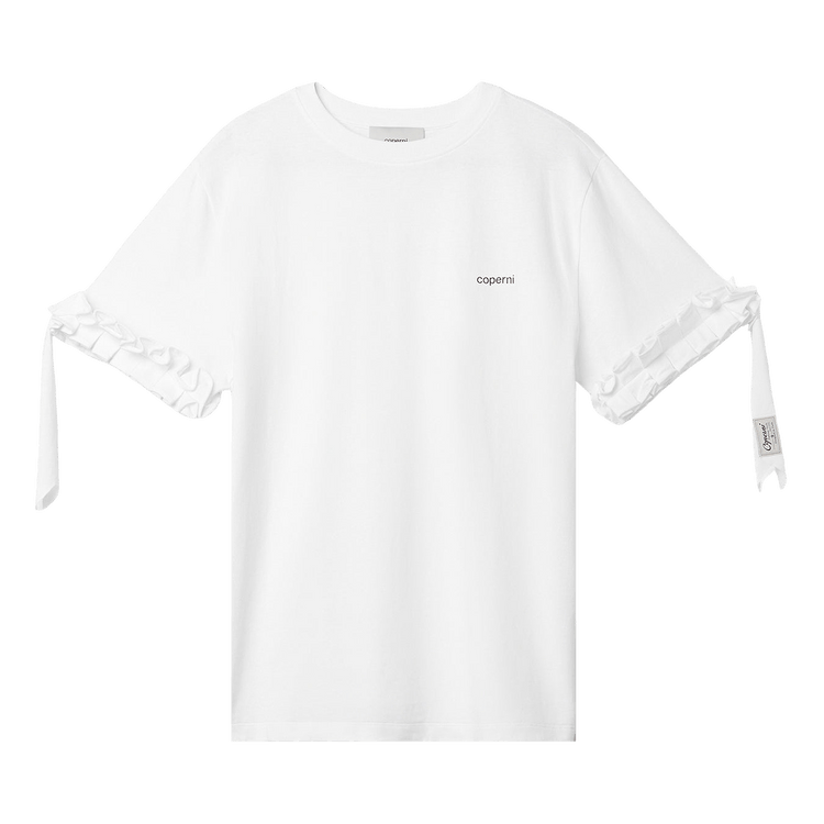 Coperni Ruffle Logo Boxy T-Shirt "White"