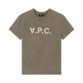 A.P.C. T-Shirt Standard Grand VPC "Khaki Clair/Blanc Casse"