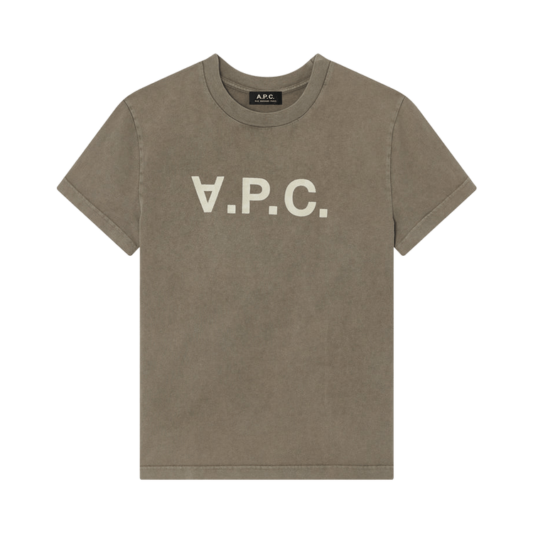 A.P.C. T-Shirt Standard Grand VPC "Khaki Clair/Blanc Casse"