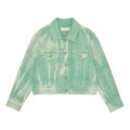 GANNI Overdyed Heavy Denim Cropped Jacket "Brook Green"