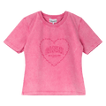 GANNI Heavy Cotton Heart T-Shirt "Hot Pink"
