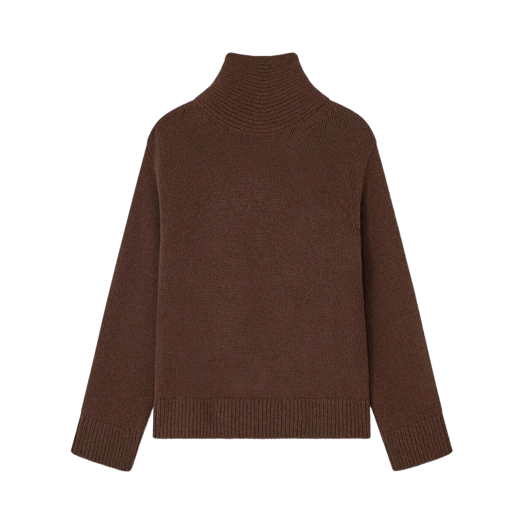 GANNI Chunky Yak Mix Open Back Pullover "Shaved Chocolate"