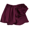 GANNI Technical Stretch Satin Draped Mini Skirt "Mauve Wine"