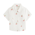 Kith Women Caela Cherry Oxford Zip Shirt "White"
