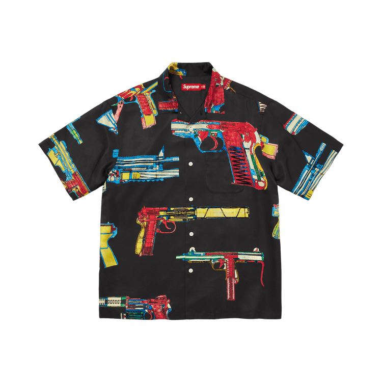 Supreme Guns Silk Short-Sleeve Shirt "Black"