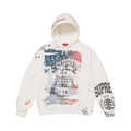 Supreme Overprint Hooded Sweatshirt "White"