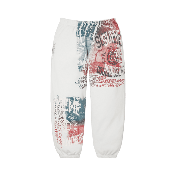 Supreme Overprint Sweatpant "White"