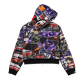 BAPE Crazy Patch Boxy Cropped Shark Full Zip Hoodie "Multi"