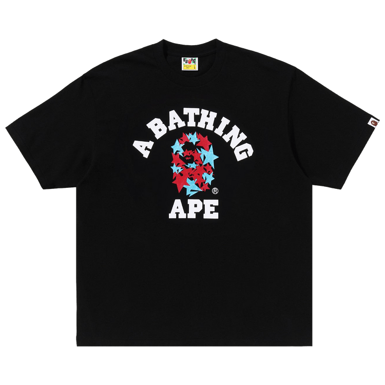 BAPE Metallic Sta College Relaxed Fit Tee "Black"