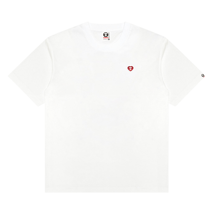 AAPE AAPENOW Heart Moonface Tee "White"