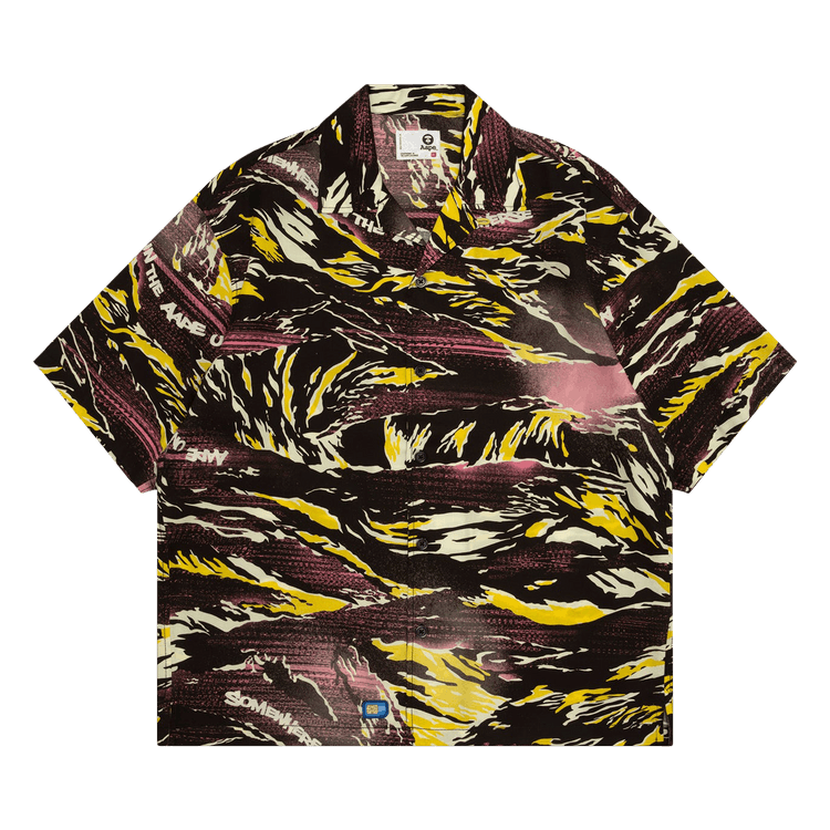 AAPE Printed Short Sleeve Shirt "Pink/Yellow"