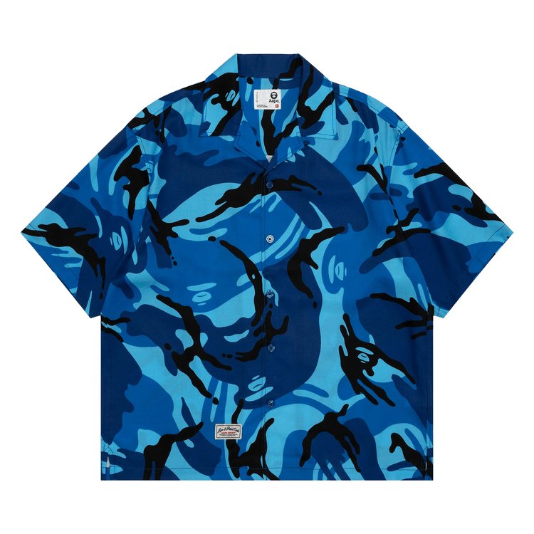 AAPE Sports Camo Short Sleeve Shirt "Blue/Multicolor"