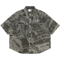 AAPE AAPEUNVS Unvs Moonface Graphic Short Sleeve Shirt "Blue/White"