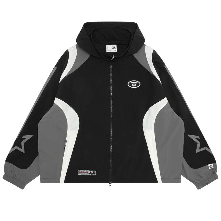 AAPE Moonface Hooded Zip-Up Jacket "Black"