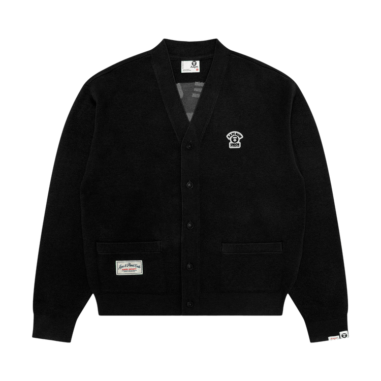 AAPE AAPENOW Moonface v-Neck Cardigan "Black"