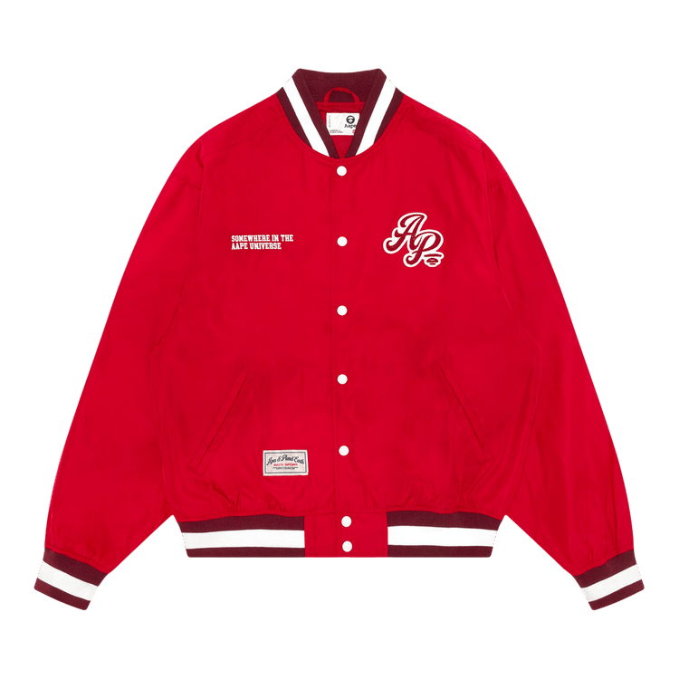 AAPE Sports Logo Varsity Jacket "Red"
