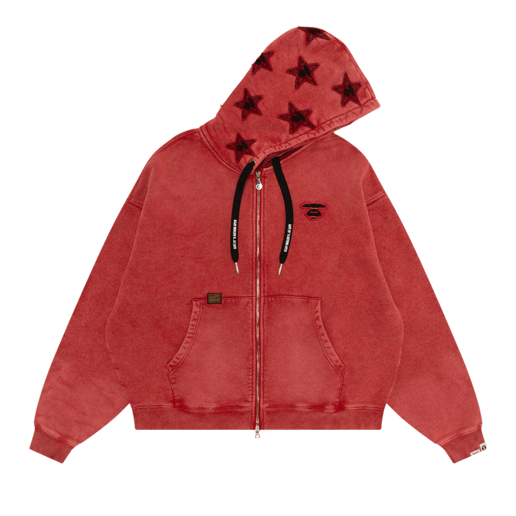 AAPE Moonface Zip-Up Hoodie "Red"
