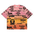 AAPE Graffiti Multi-Logo Tee "Pink/Orange"