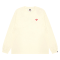 AAPE AAPENOW Heart Long Sleeve Tee "Ivory/White"