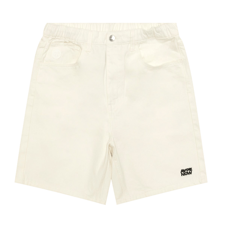 AAPE AAPENOW Moonface Denim Shorts "White"