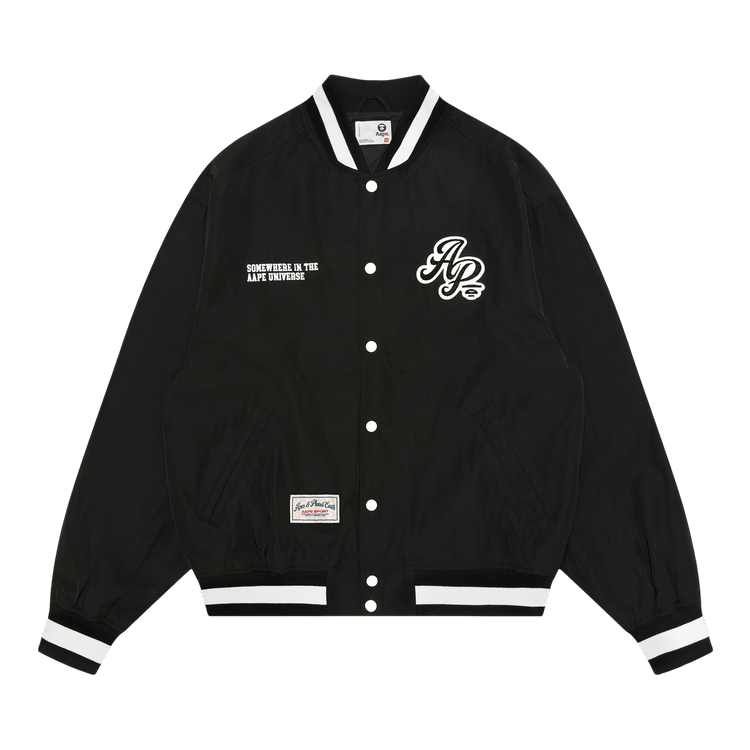 AAPE Sports Logo Varsity Jacket "Black"