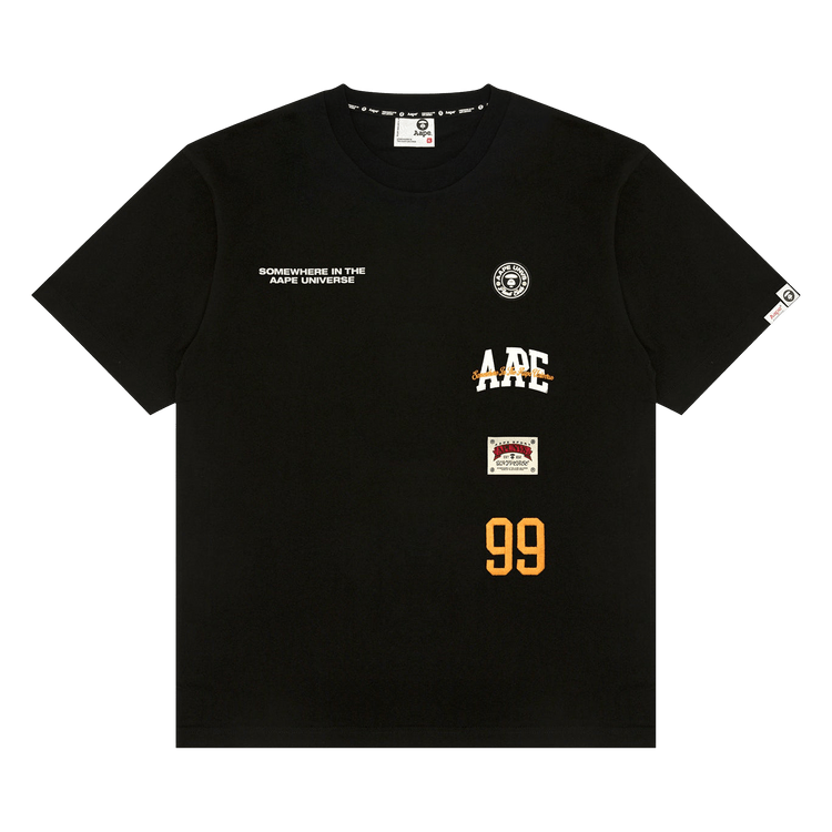 AAPE AAPEUNVS Unvs Multi-Logo Tee "Black"