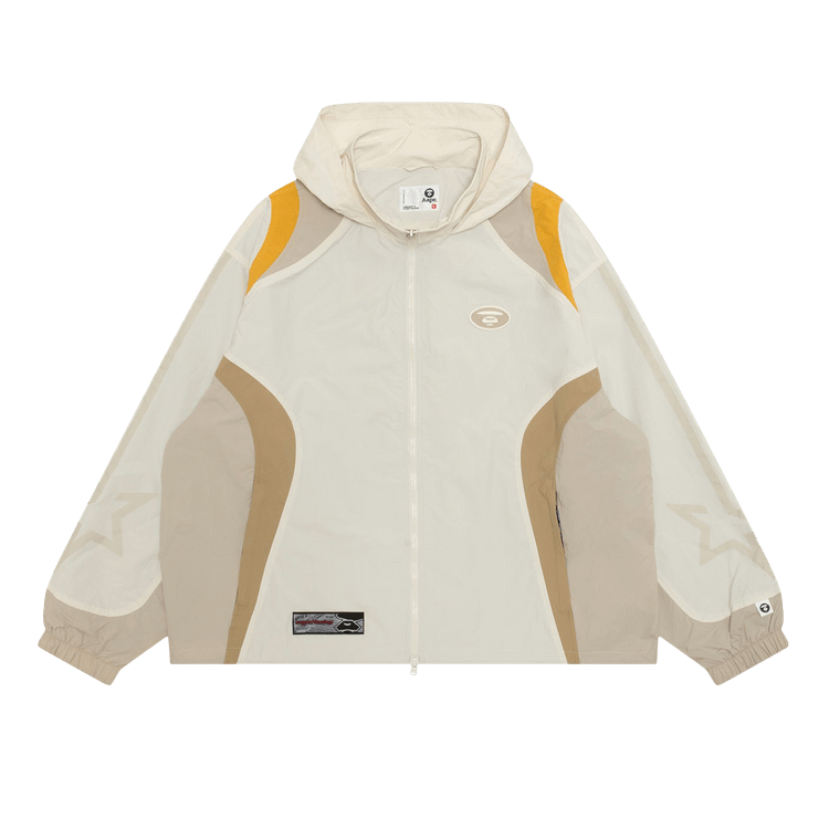 AAPE Moonface Hooded Zip-Up Jacket "Ivory/White"