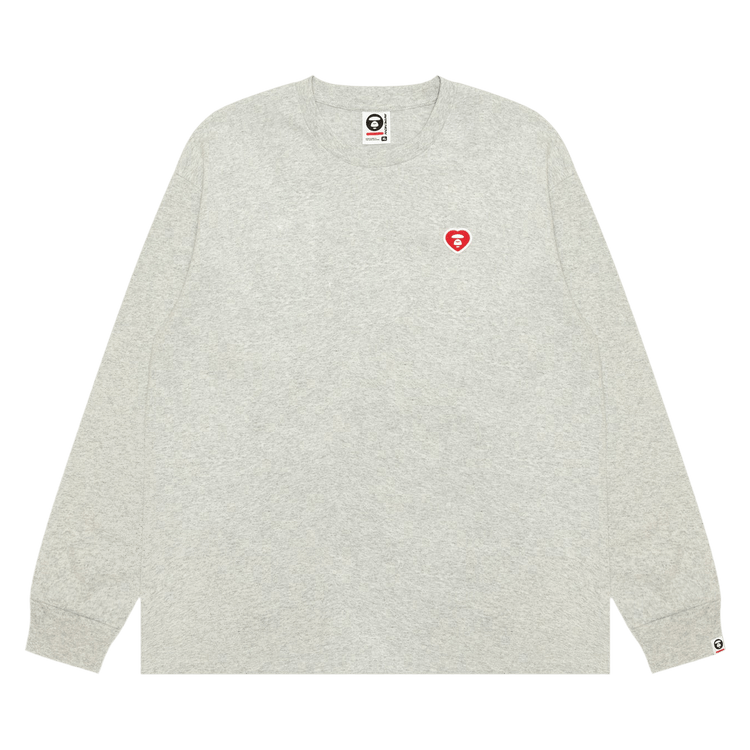 AAPE AAPENOW Heart Long Sleeve Tee "White/Heather"