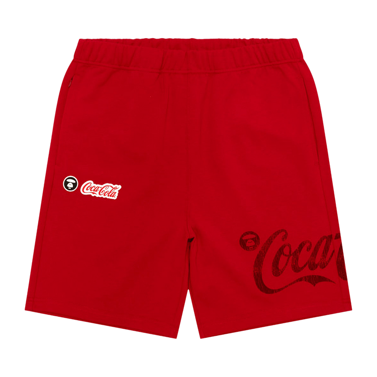 AAPE x Coca Cola Sweat Shorts "Red/Light"