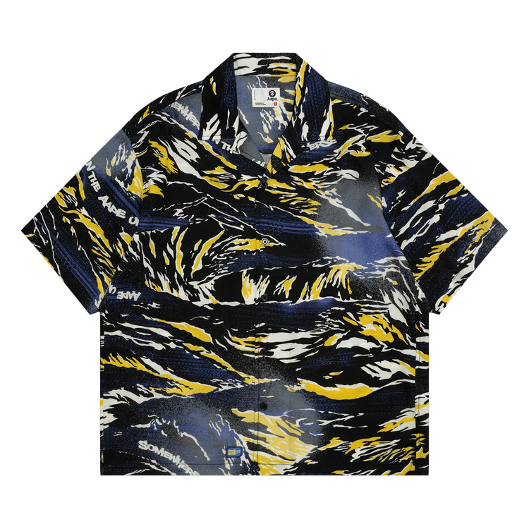 AAPE Printed Short Sleeve Shirt "Blue/Yellow"