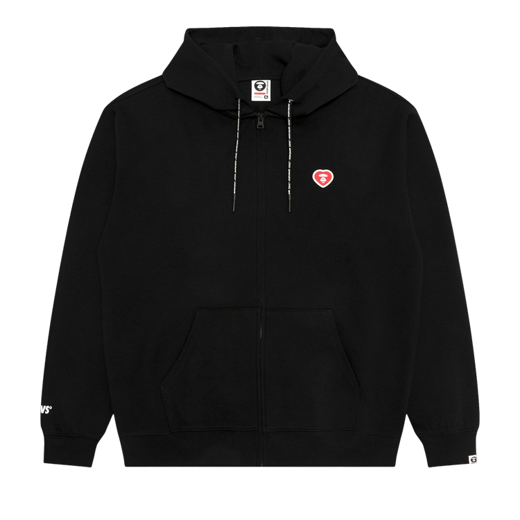 AAPE AAPENOW Heart Moonface Zip-Up Hoodie "Black"