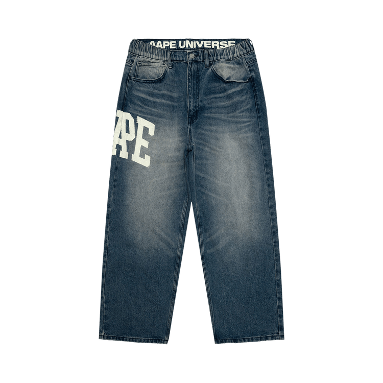 AAPE Sport Logo Jeans "Blue/Yellow"