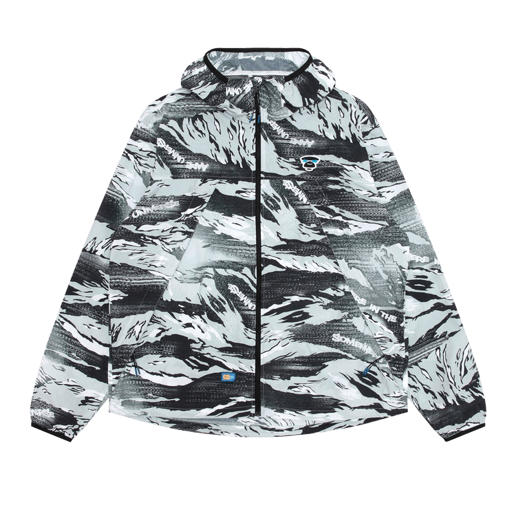 AAPE AAPEUNVS Unvs Patterned Hooded Jacket "Black/Grey"
