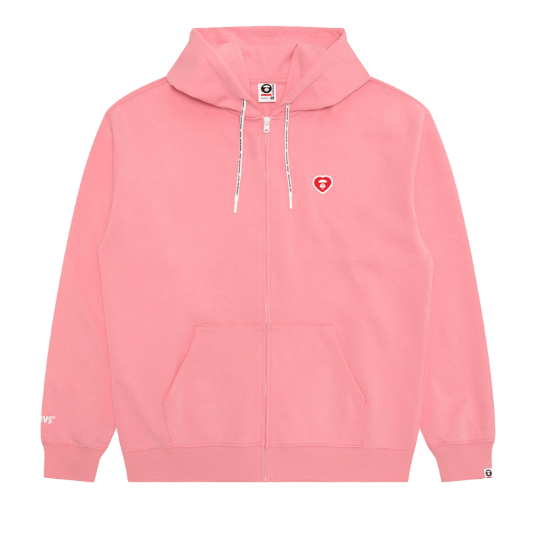 AAPE AAPENOW Heart Moonface Zip-Up Hoodie "Pink"