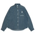 AAPE AAPENOW Moonface Striped Long Sleeve Shirt "Blue/White"