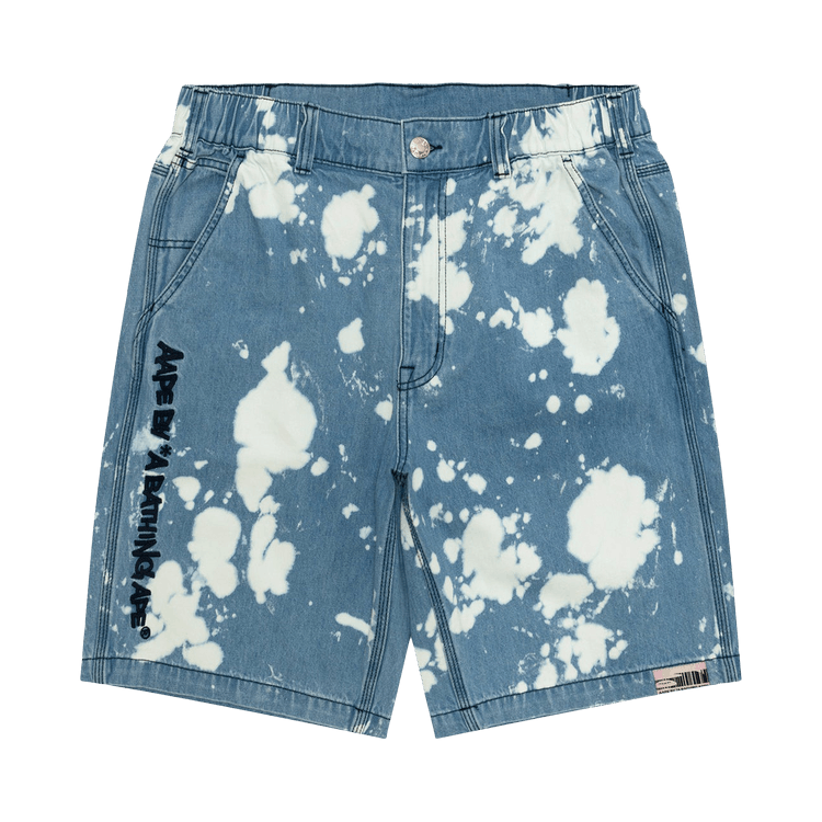 AAPE AAPEUNVS Unvs Splatter Printed Denim Shorts "Blue/Light"