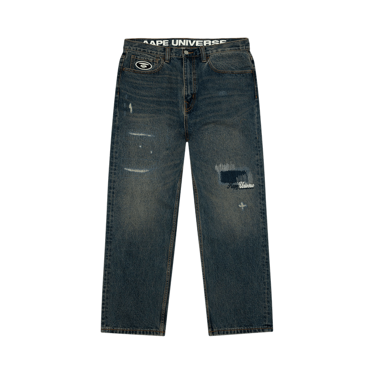 AAPE AAPEUNVS Unvs Distressed Jeans "Blue"