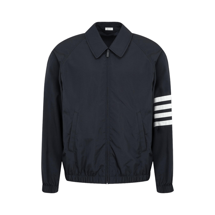 Thom Browne Zip Front Raglan Coach Jacket "Navy"