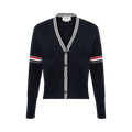 Thom Browne Sailboat Jacquard V-Neck Cardigan "Navy"