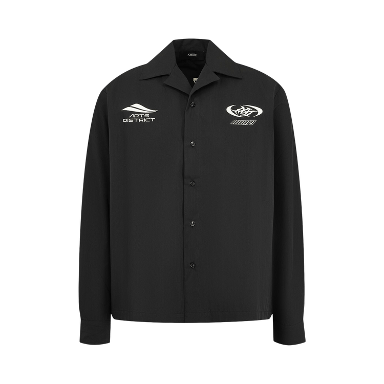 Amiri Sporty Emb COTNYL Camp Shirt "Black"