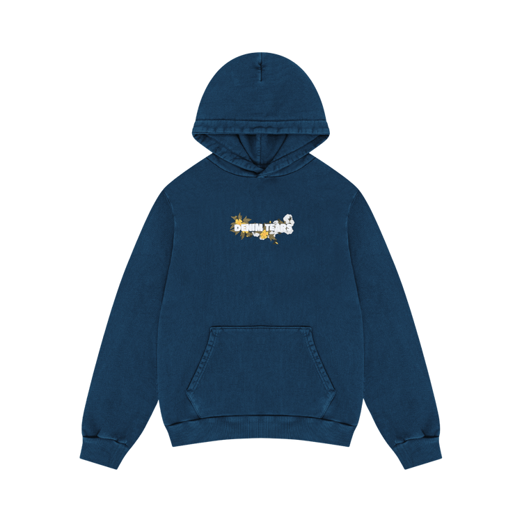 Denim Tears Floral Embroidered Logo Hoodie "Navy"