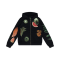 Denim Tears Kiss My Grits Fruit Collage Zip Hoodie "Black"