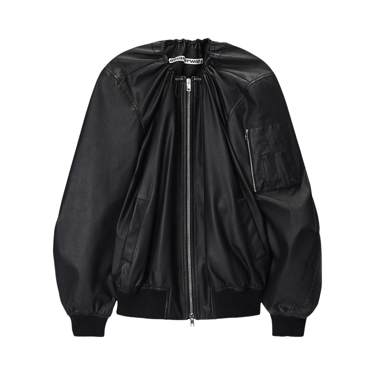 Alexander Wang Scoop Neck Gathered Bomber "Black"