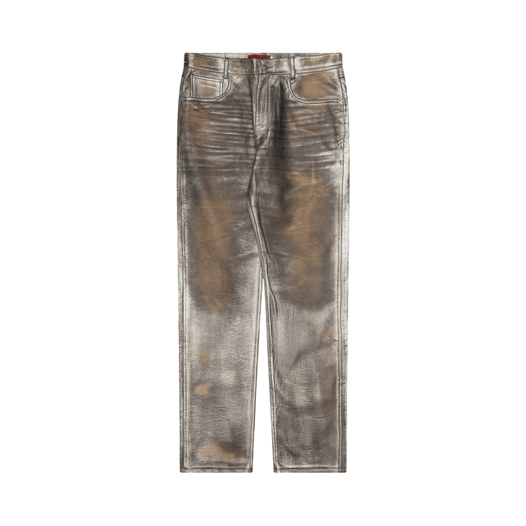 424 Leather Fivepocket Pants "Silver"