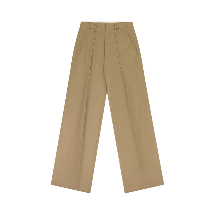 Ann Demeulemeester Botel Wide Leg Pleated Trousers "Sand"